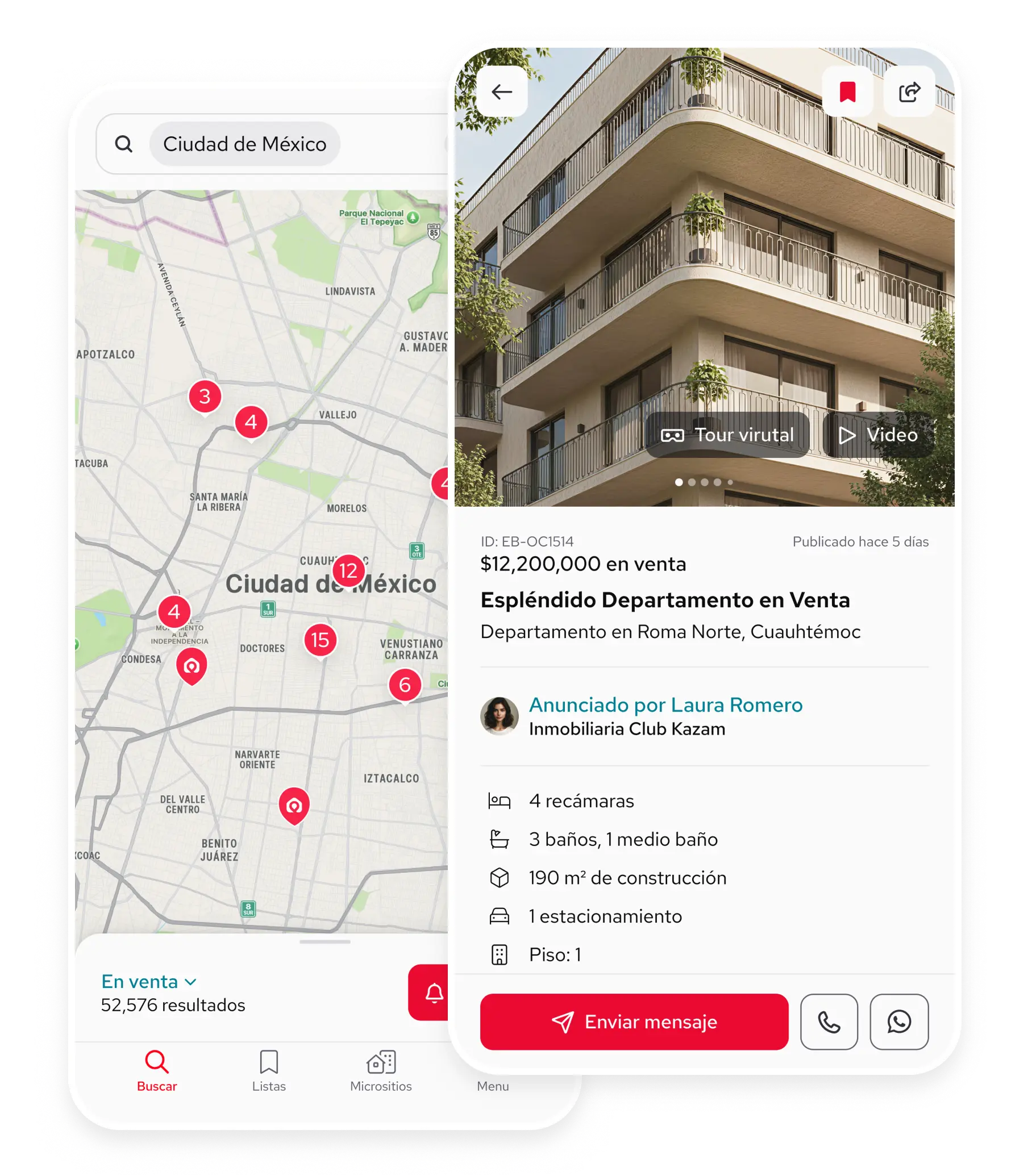 Pincali app screen on iOS and Android