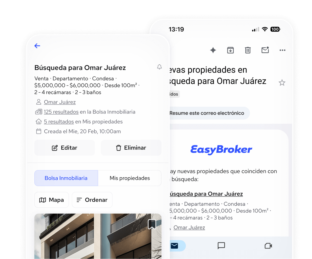 Crea alertas de búsqueda y recibe notificaciones