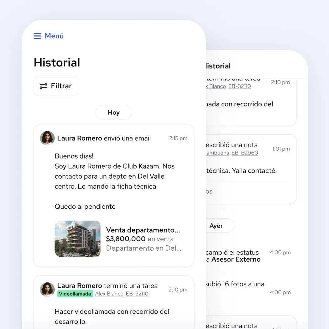 Cada ação fica registrada
